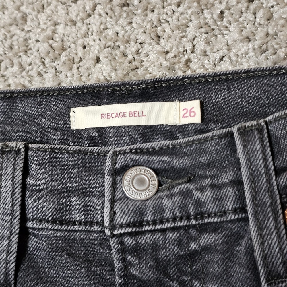 Levi's Women's Flare Jeans in Dark Gray - Picture 8 of 9